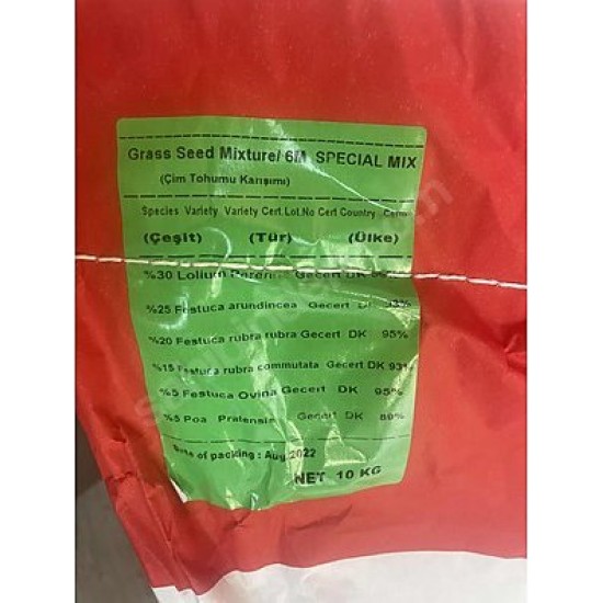 ÇİM TOHUMU İthal 6'li Karışım ECO PLANET SEED 6-M Mix 10 KG İmar ve Tamir Çimi ÇİM TOHUMU İthal 6'li Karışım ECO PLANET SEED 6-M Mix 10 KG İmar ve Tamir Çimi